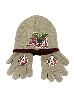 Σετ παιδικό Marvel Avengers  Σκουφάκι , γάντια  Μπεζ